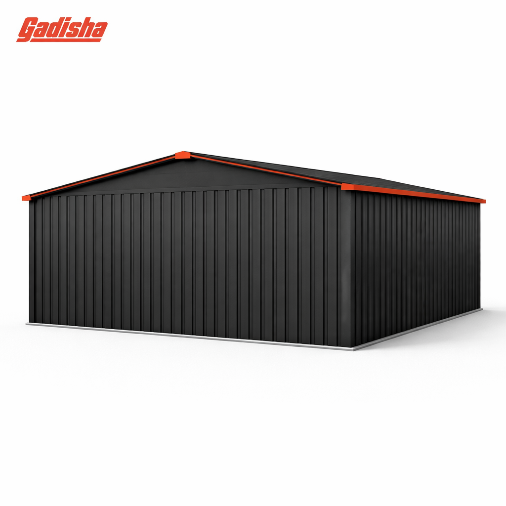 Large Open-Front Metal Utility Shed / Metal Garage Shed - Image 3