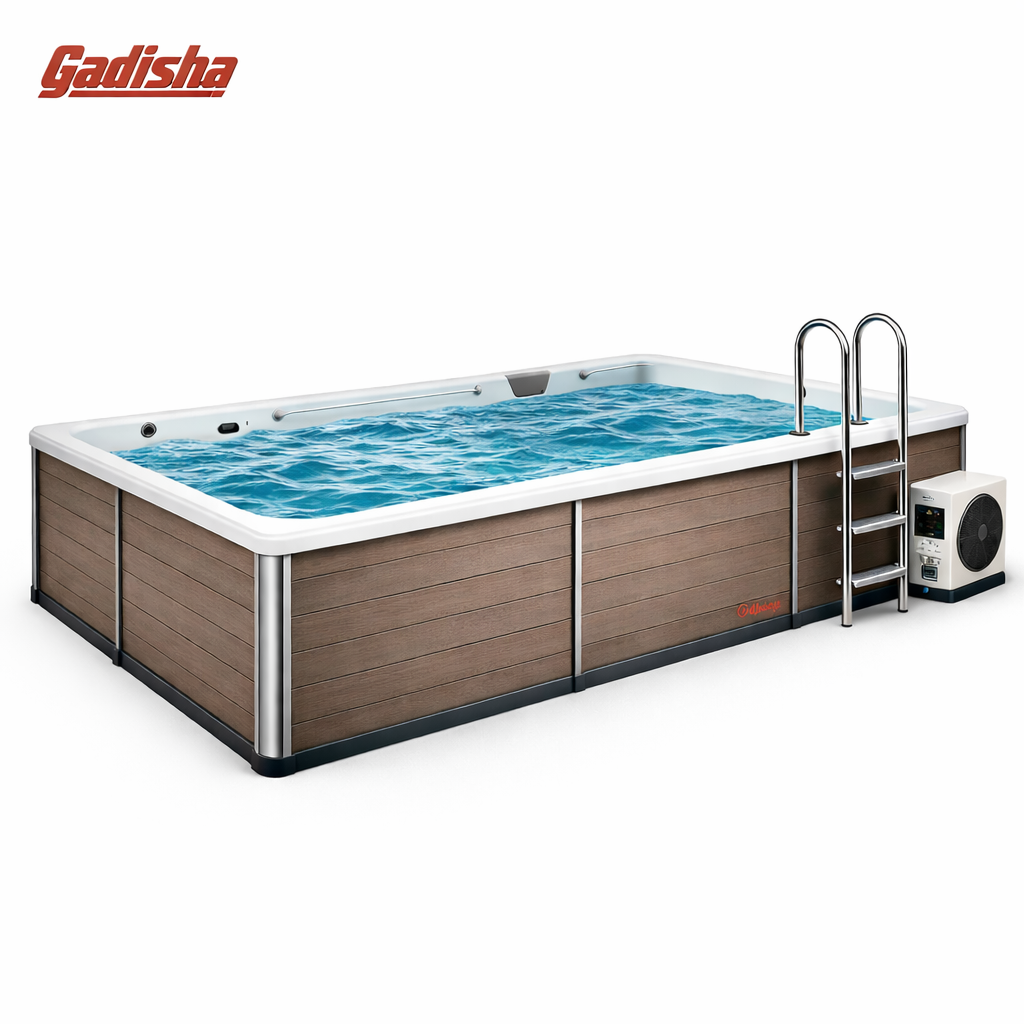 Above-Ground Swim Spa / Compact Lap Pool with Heater & Ladder